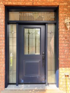 Elegant front door with a modern design, featuring EcoTech's durable and energy-efficient materials.