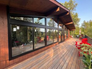 New construction home featuring EcoTech windows, showcasing modern design and energy-efficient insulation in the building's façade.